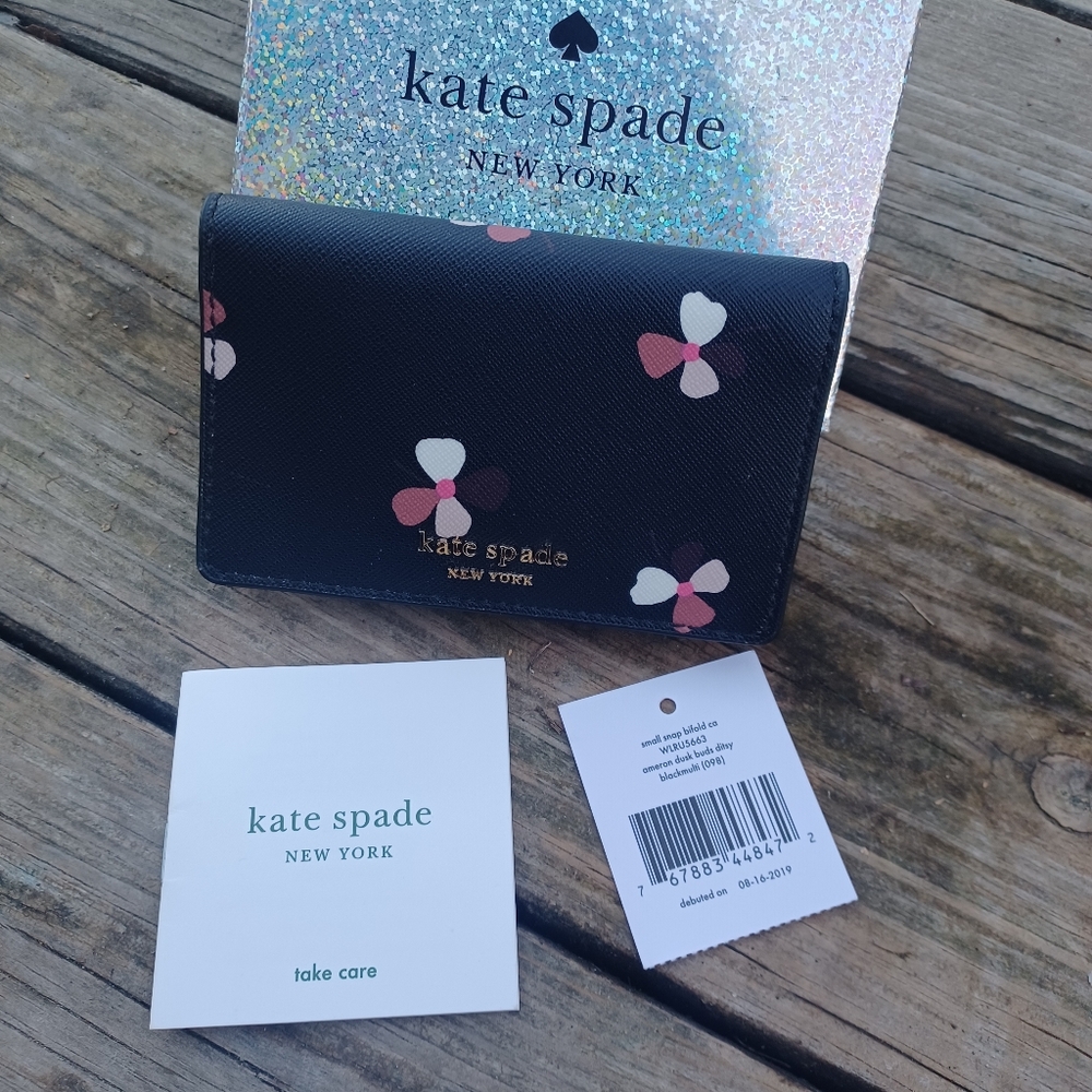 COPY -🔥 NIB^ Kate Spade Dusk Buds Ditsy Bifold Card Holder Wallet - Picture 7 of 8